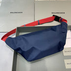 Balenciaga Wheel Logo Embroidered em Nylon Azul 23x5x20cm