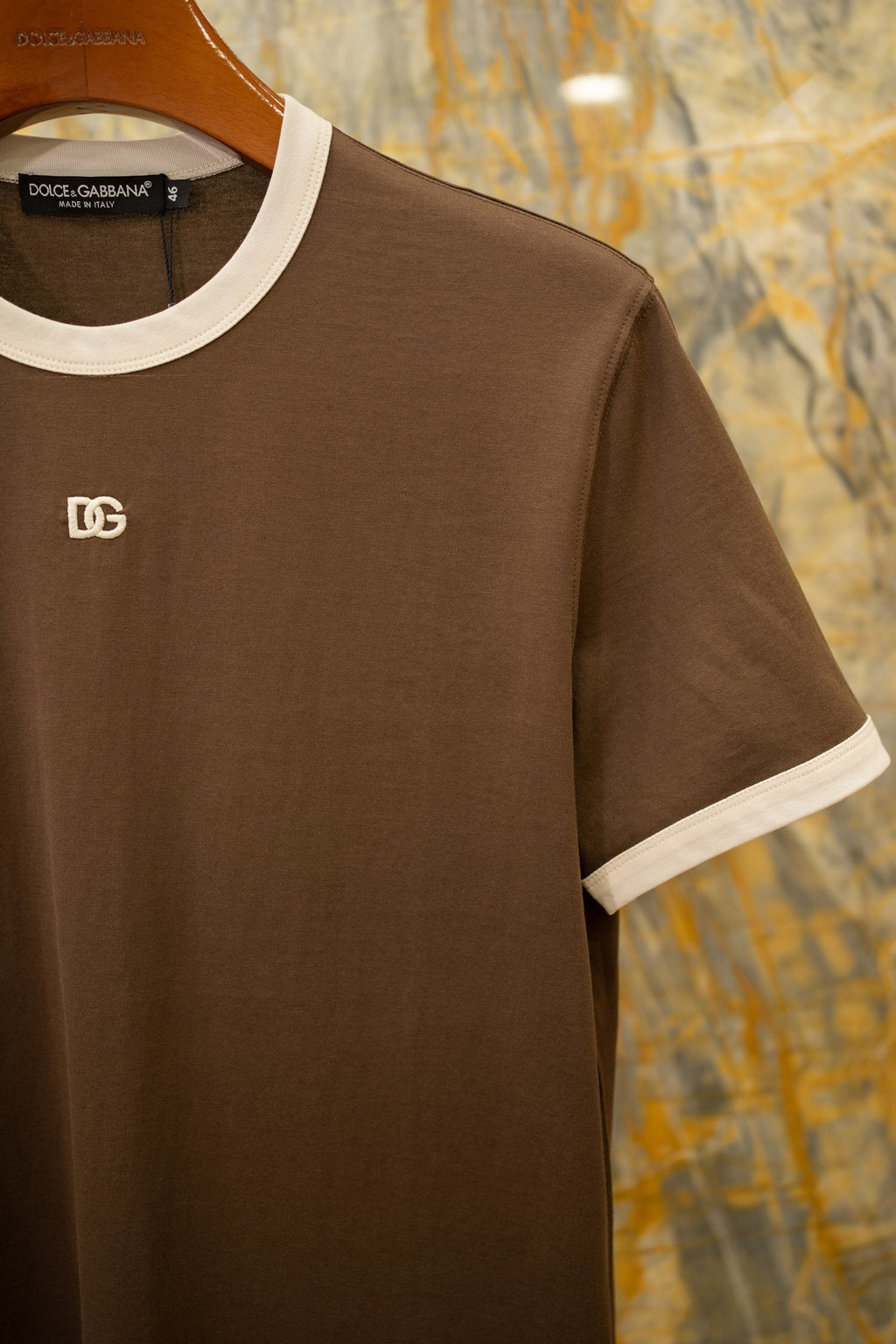 Camiseta Dolce & Gabbana D&G de algodão com bordado Marrom