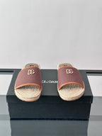 Espadrilhe DG com logo gravado marrom