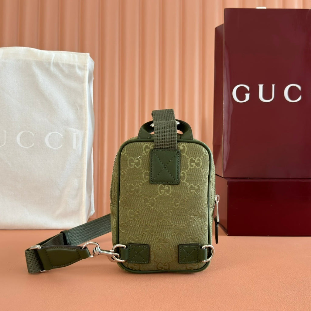 Bag Gucci GG Canvas Mini Slingbag Verde 12.5x17.5x4cm