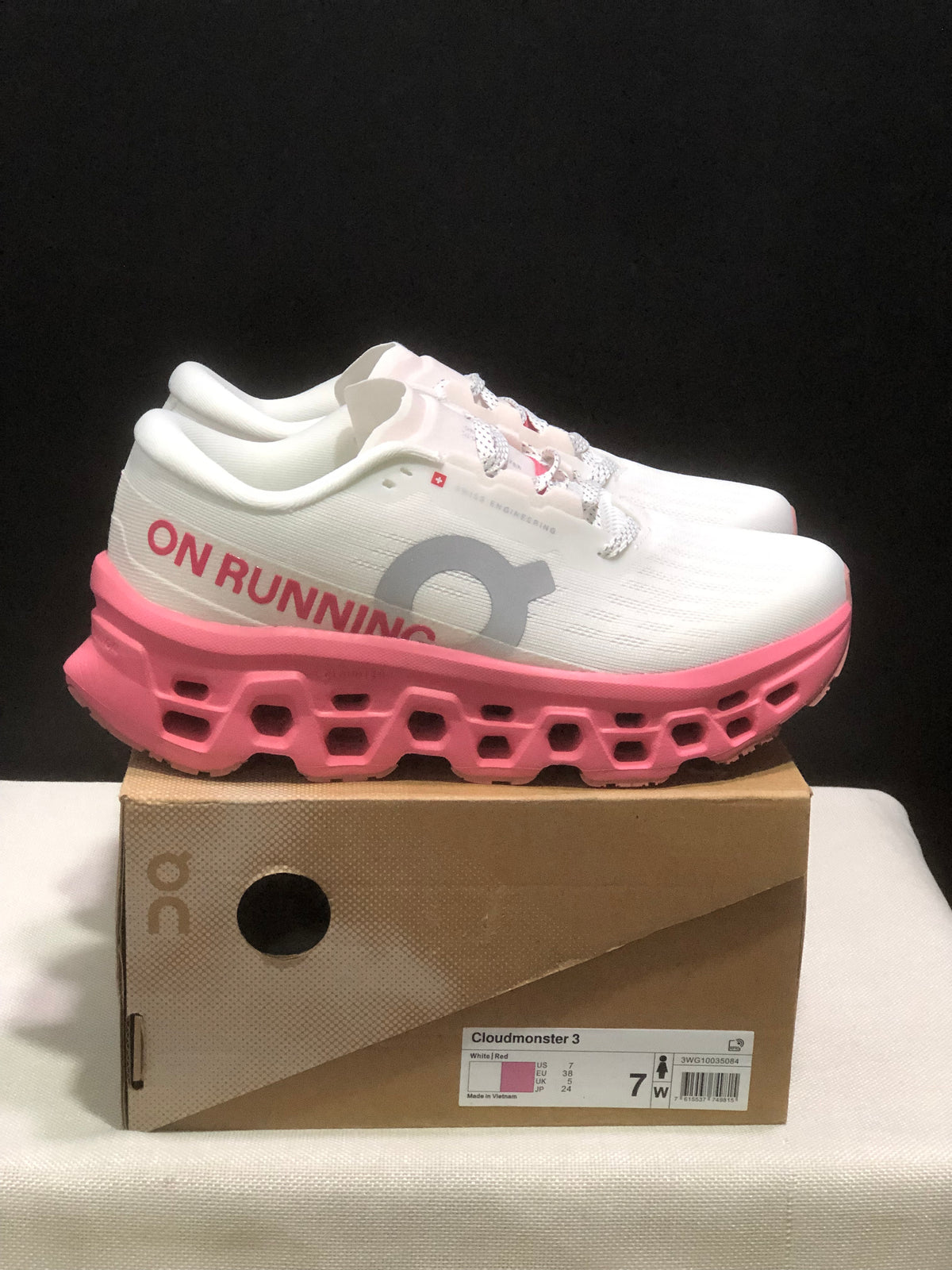 Tênis On Running Cloudmonster 3 Branco/rosa