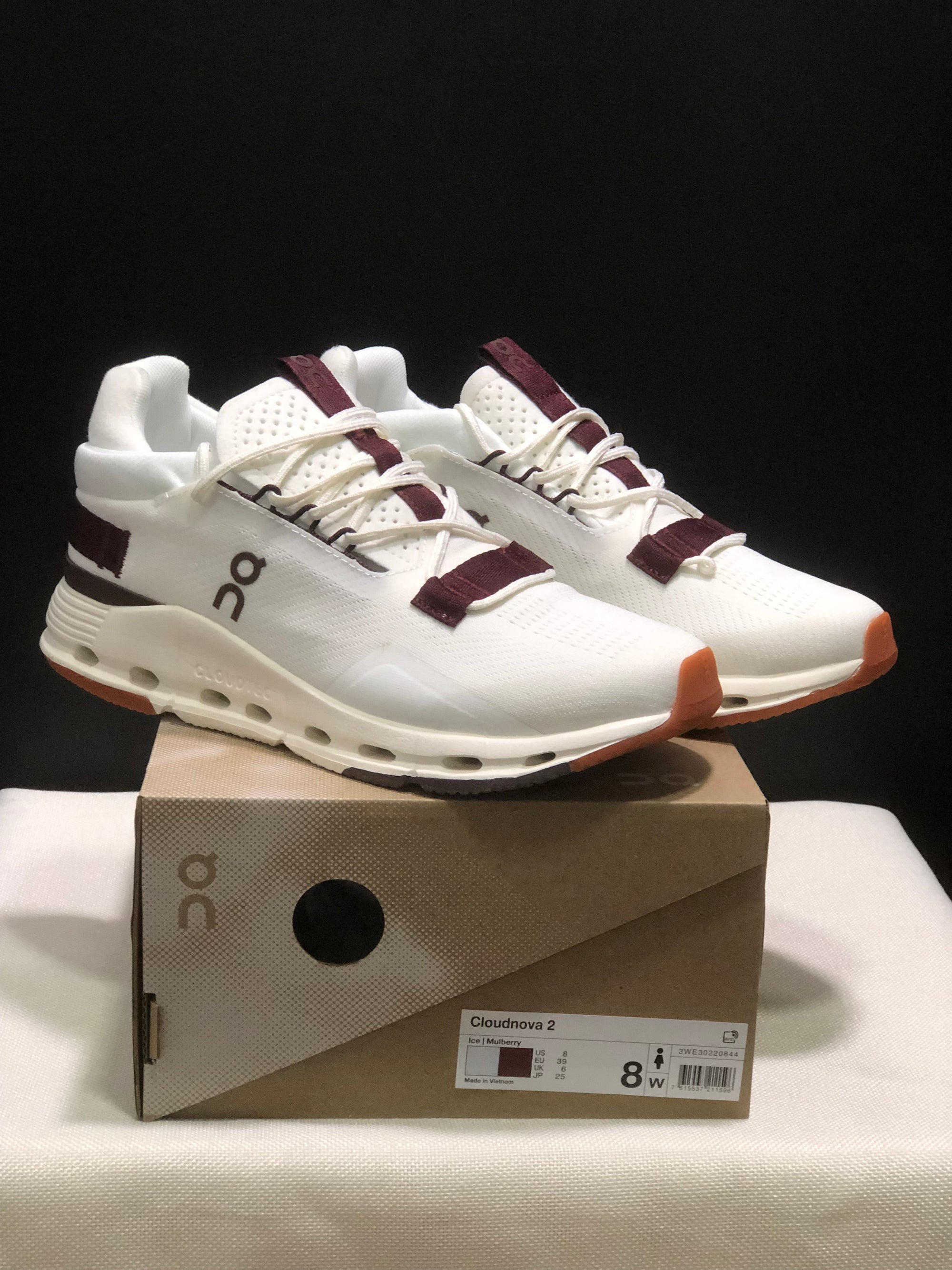 Tênis On Cloudnova 2 Gelo/Bordô