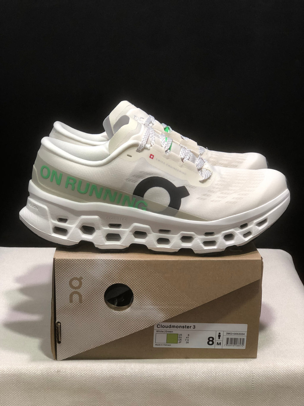 Tênis On Running Cloudmonster 3 branco/verde