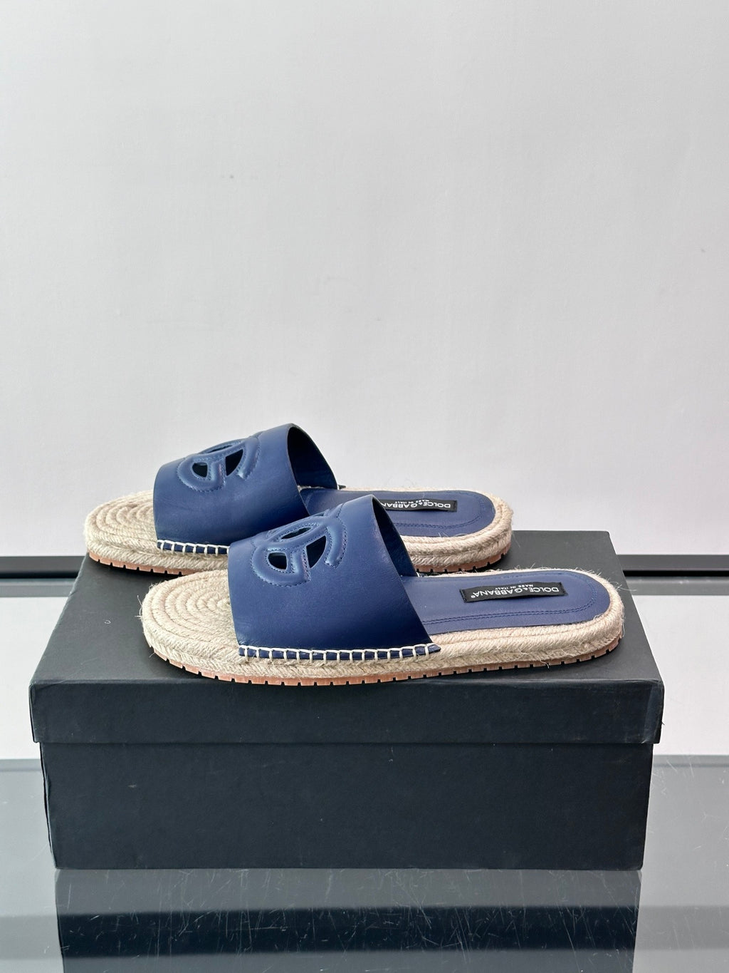 Espadrilhe DG com logo gravado Azul couro