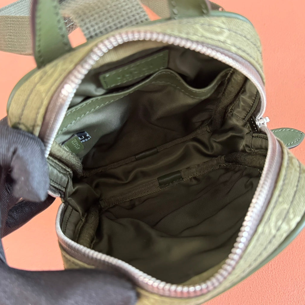 Bag Gucci GG Canvas Mini Slingbag Verde 12.5x17.5x4cm