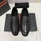 Mocassim Zegna Penny Loafer couro preto