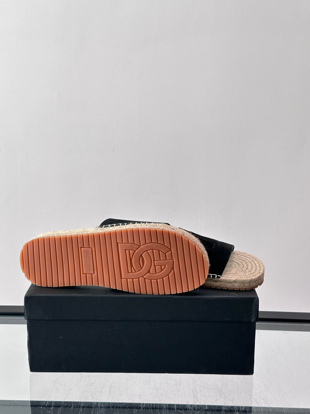 Espadrilhe DG com logo gravado Preto camurça