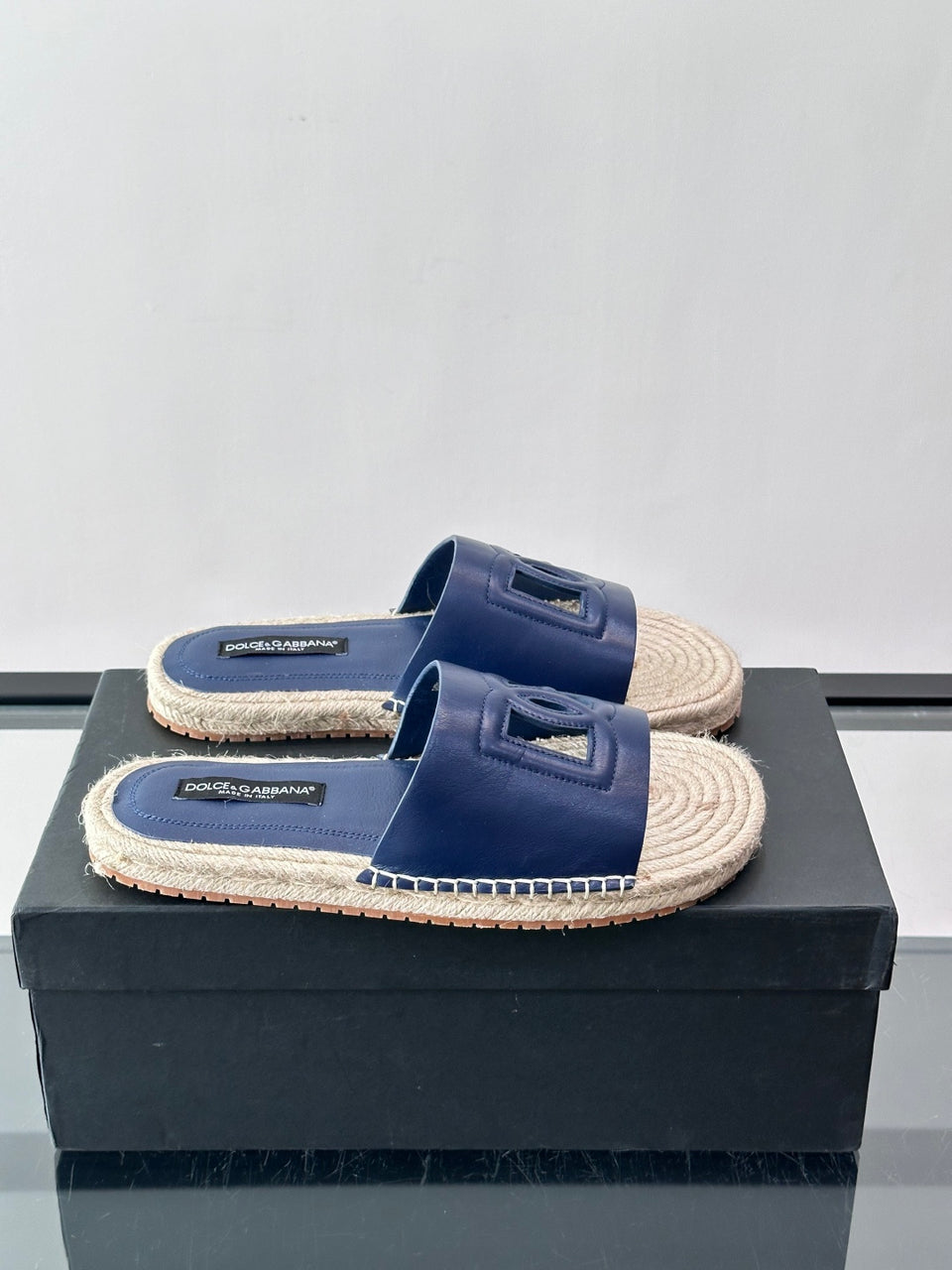 Espadrilhe DG com logo gravado Azul couro
