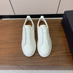 Zegna Triple Stitch Secondskin Couro Branco