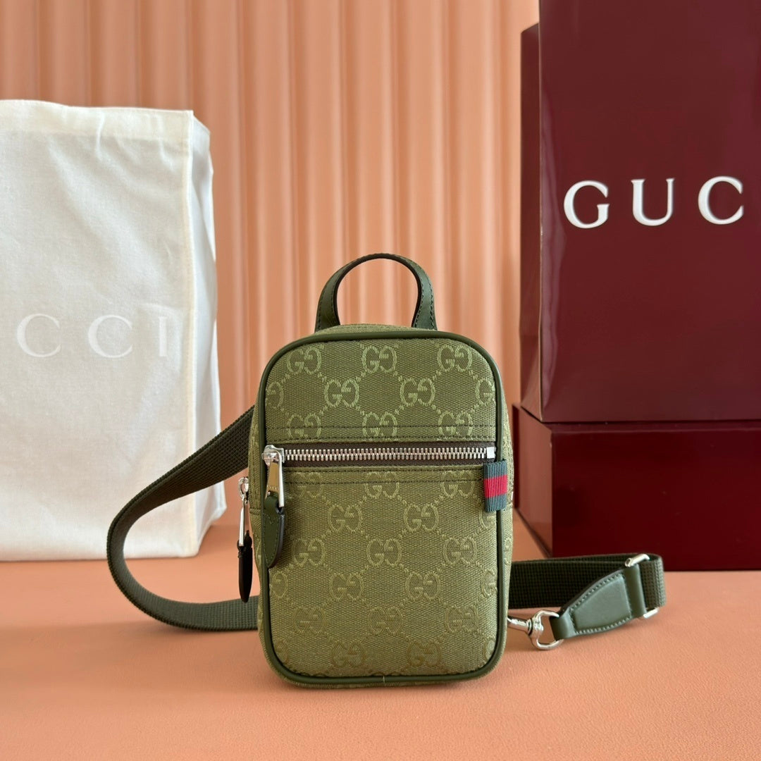 Bag Gucci GG Canvas Mini Slingbag Verde 12.5x17.5x4cm