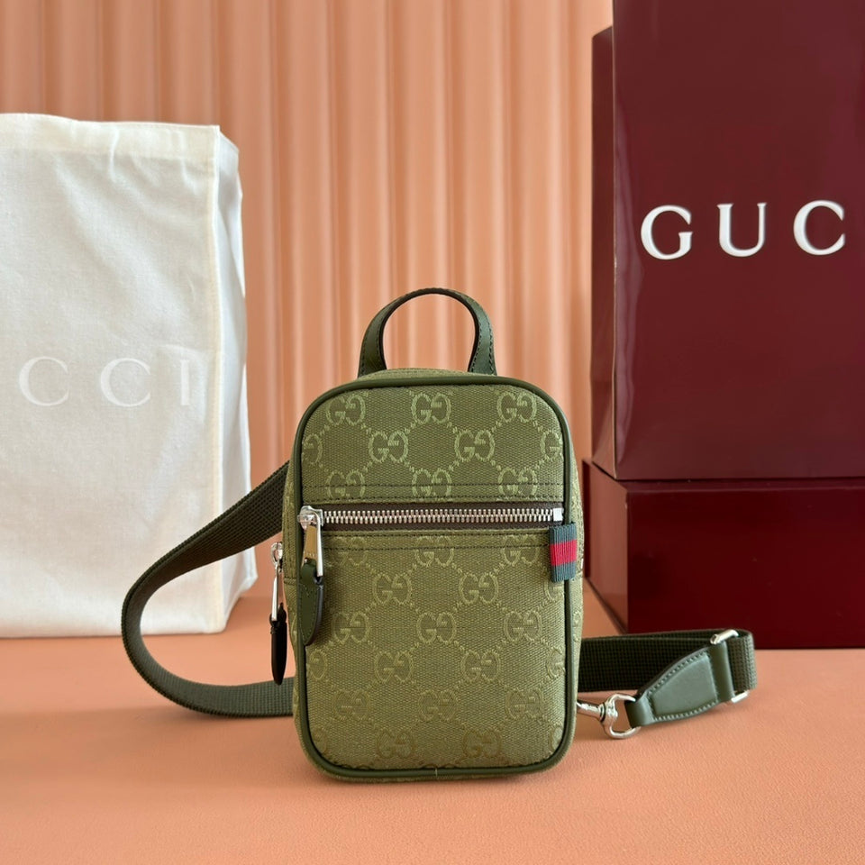 Bag Gucci GG Canvas Mini Slingbag Verde 12.5x17.5x4cm