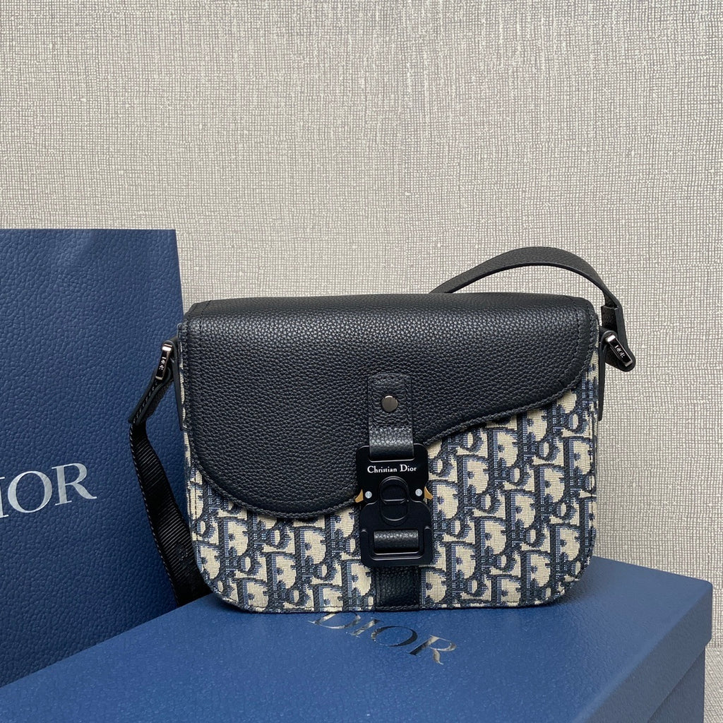 Bag Dior Saddle Messenger Pequena Oblique Padrão 23x18x6CM