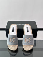 Espadrilhe DG com logo gravado cinza camurça