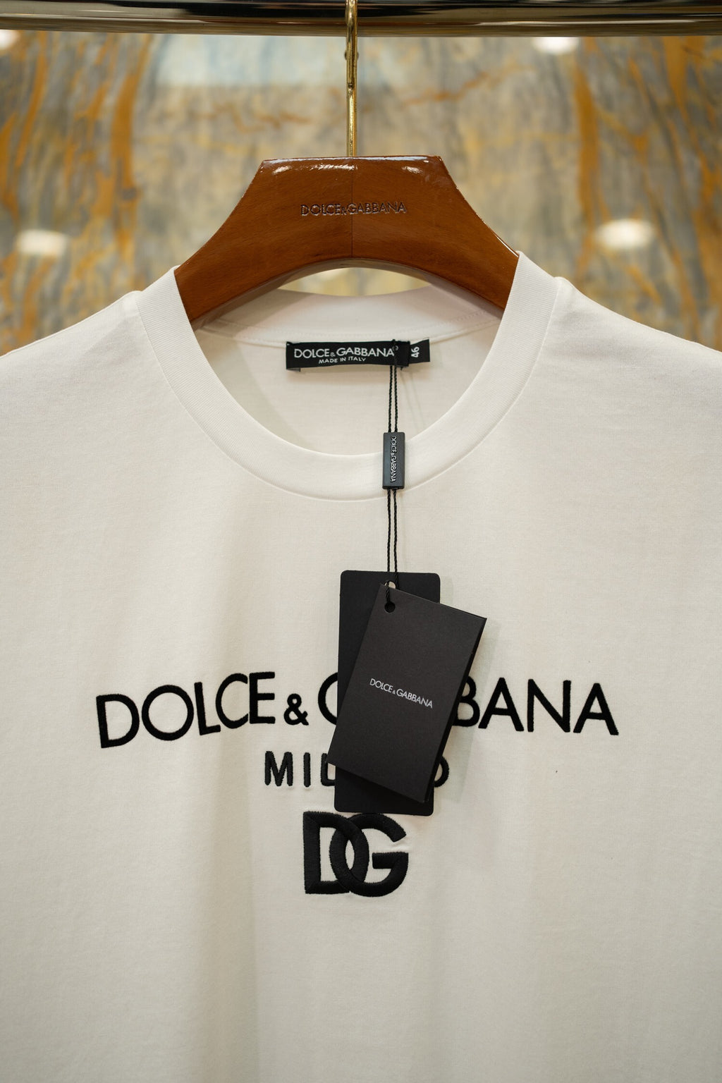 Camiseta Dolce & Gabbana D&G de algodão com logo bordado Branca