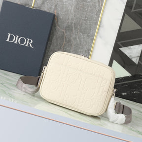 Pochete Dior Rider 2.0 Zipped Messenger Bag Branco 23x17x7.5cm