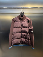 Moncler jaqueta cardigan acolchoada vinho
