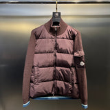 Moncler jaqueta cardigan acolchoada vinho