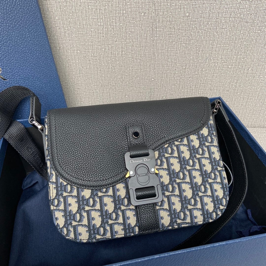 Bag Dior Saddle Messenger Pequena Oblique Padrão 23x18x6CM