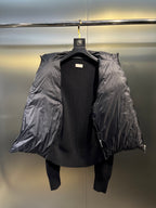 Moncler jaqueta cardigan acolchoada preta