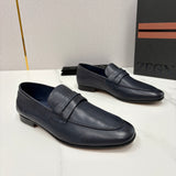 Mocassim Zegna Penny Loafer couro azul