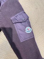 Moncler jaqueta cardigan acolchoada vinho