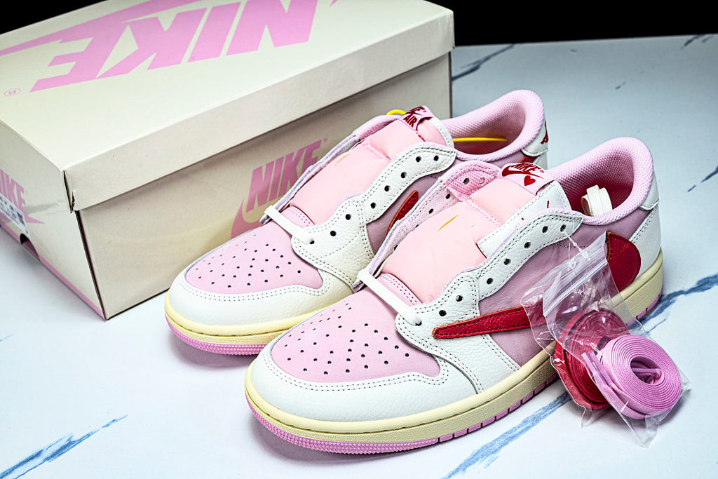 Nike Air Jordan 1 Retro Low OG SP Travis Scott Sail Tropical Pink
