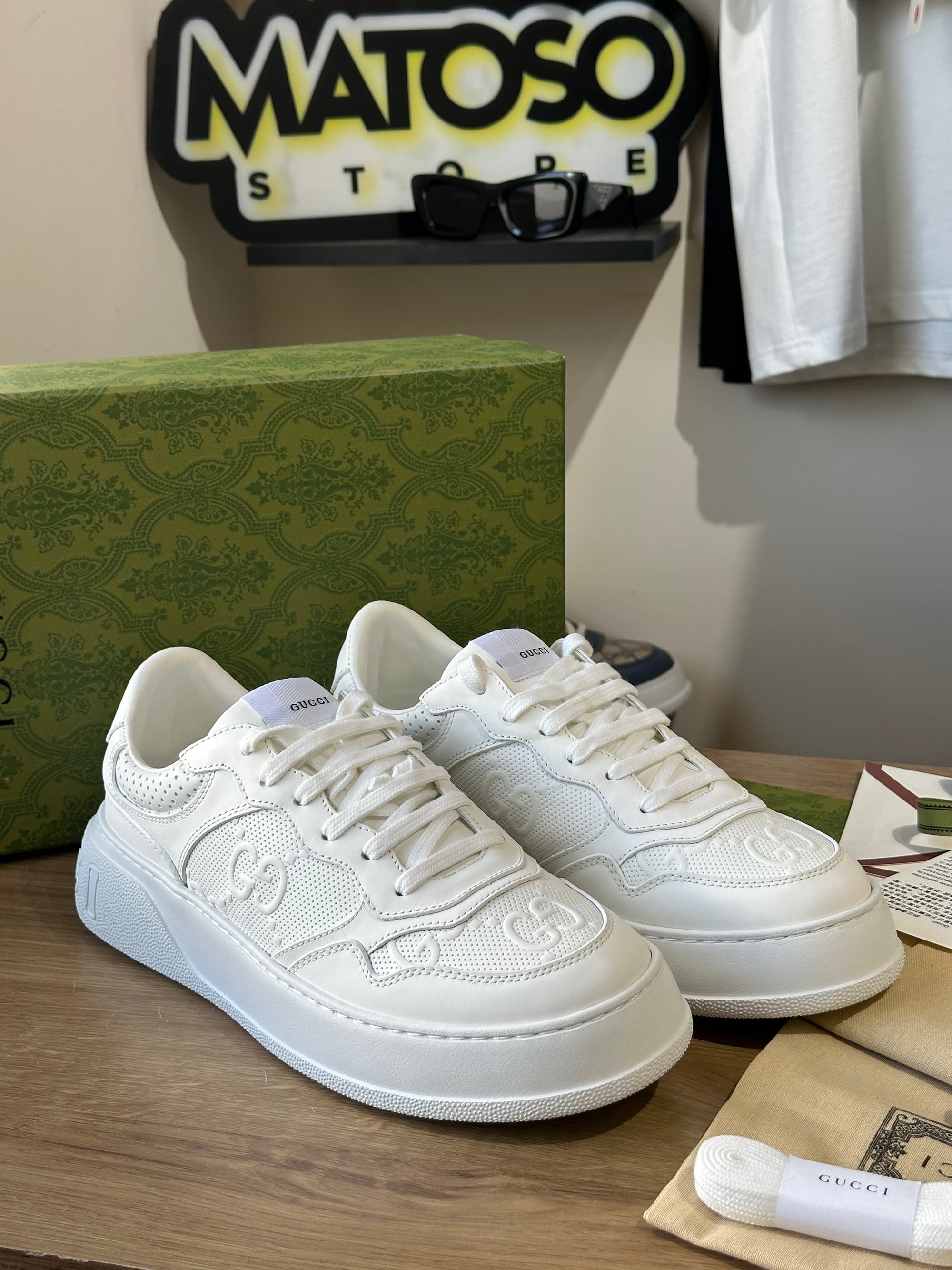 Gucci Sneaker GG Supreme Couro Branco