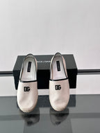 Espadrilhe DG com logo gravado bege