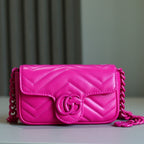 Bolsa Gucci GG Marmont super mini 16.5x10x4.5cm (quatro cores) Logo GG acompanha cor do Couro