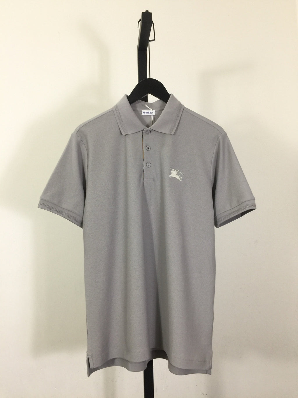 Camisa Polo Burberry de algodão Cavalo cinza
