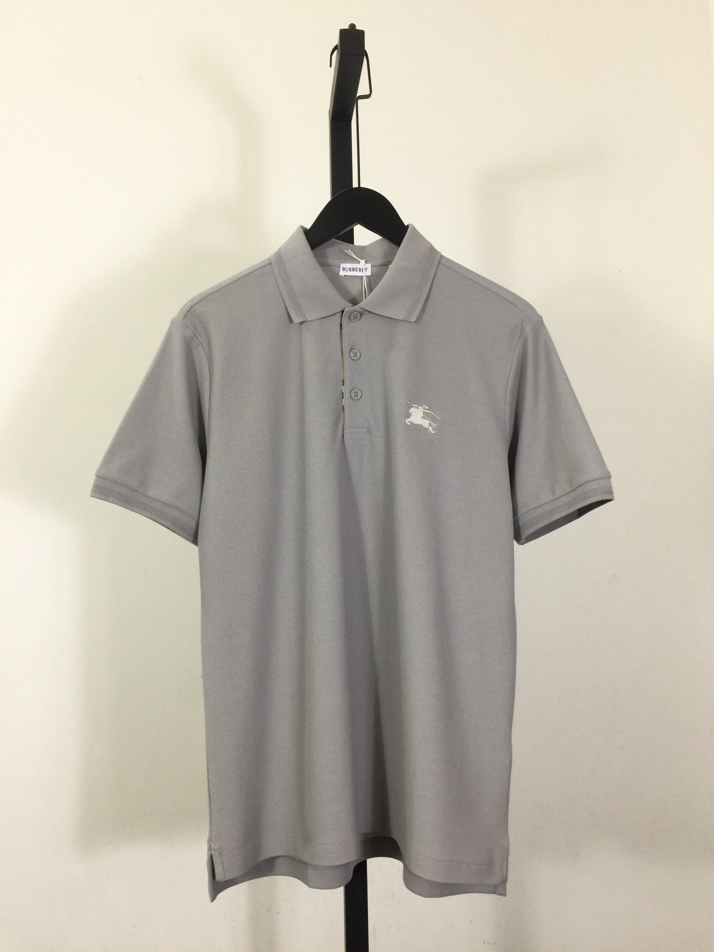 Camisa Polo Burberry de algodão Cavalo cinza