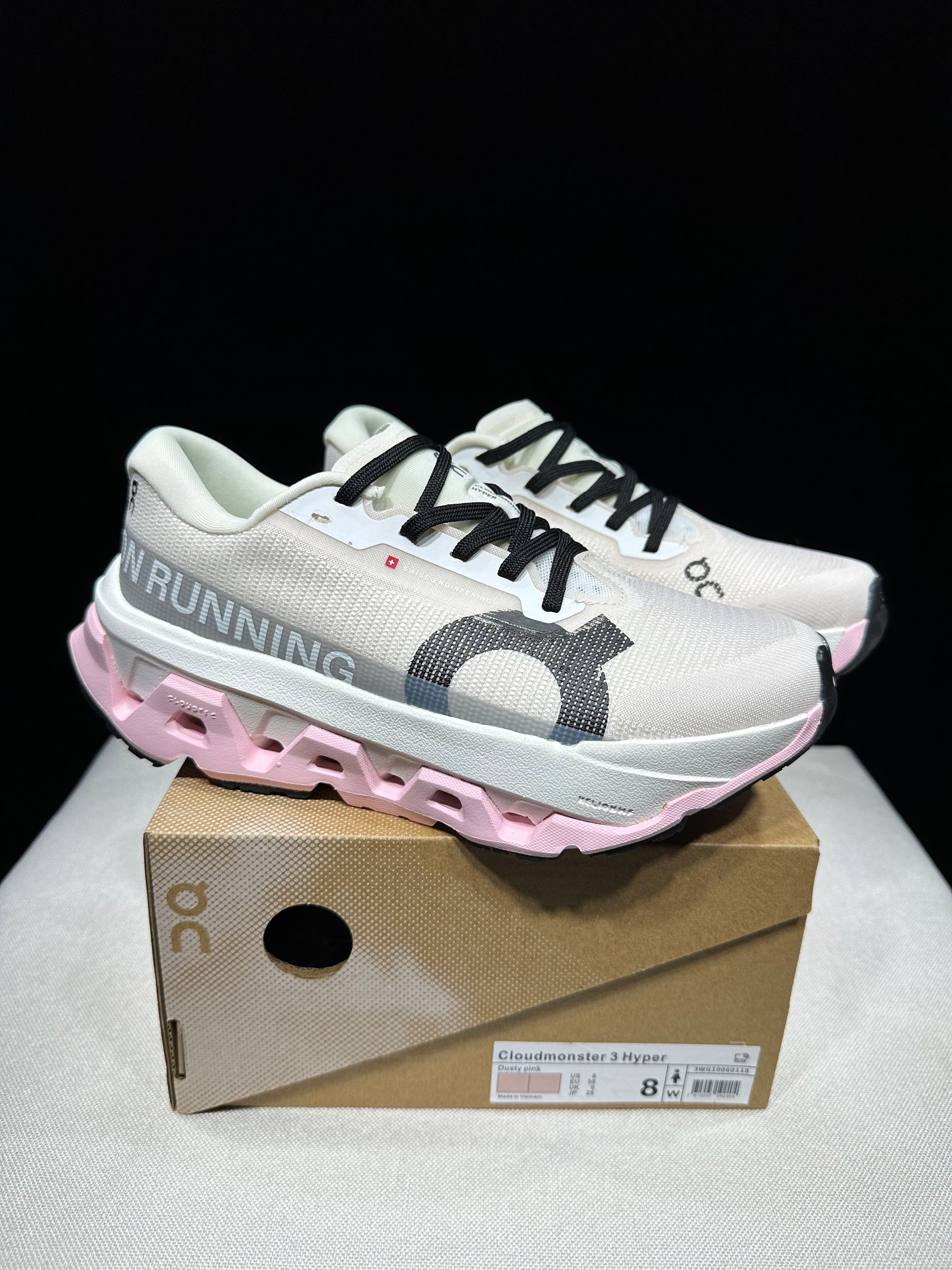 Tênis On Cloudmonster Hyper 3 rosa/branco