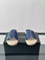 Espadrilhe DG com logo gravado Azul couro