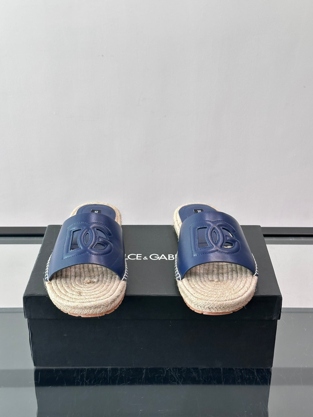 Espadrilhe DG com logo gravado Azul couro