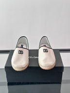 Espadrilhe DG com logo gravado bege