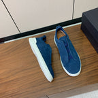 Zegna Triple Stitch em Camurça Azul