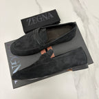 Mocassim Zegna Penny Loafer camurça preto