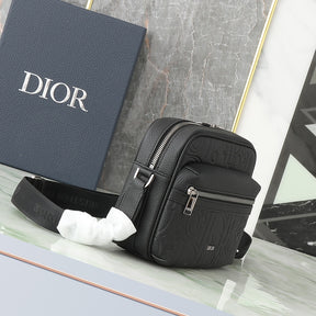 Pochete Dior Rider 2.0 Zipped Messenger Bag Preto 23x17x7.5cm