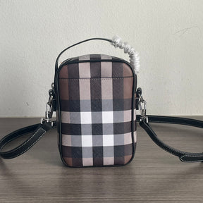 Bag Burberry Wyatt House Check Dark Birch Brown 14x6x19.5cm