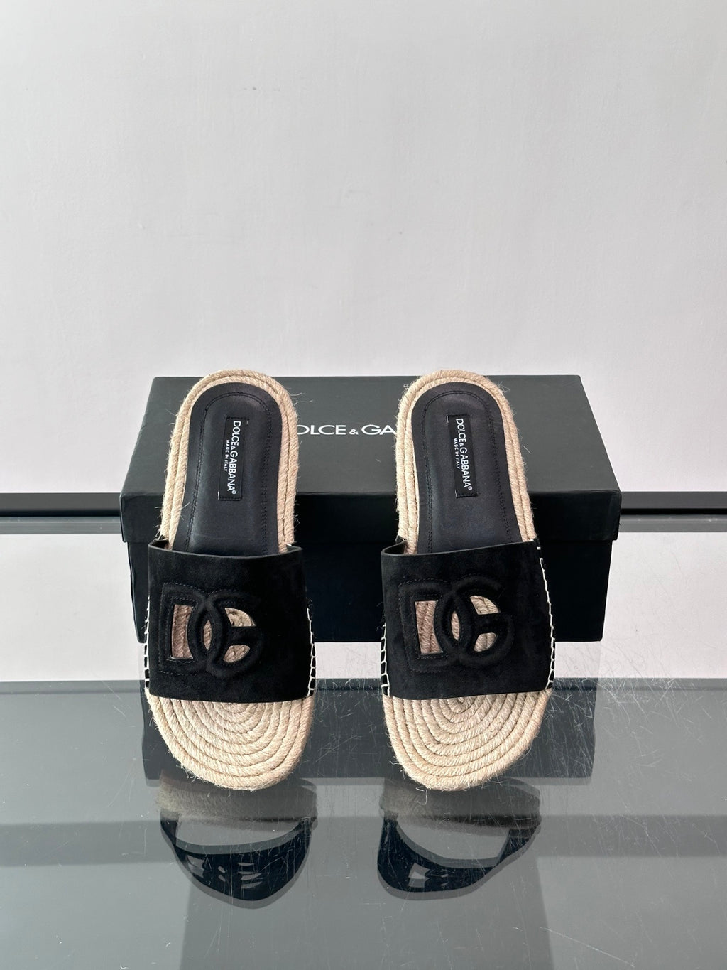Espadrilhe DG com logo gravado Preto camurça
