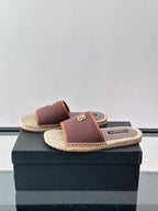 Espadrilhe DG com logo gravado marrom