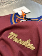 Camiseta Moncler de algodão com logotipo bordado Vermelho