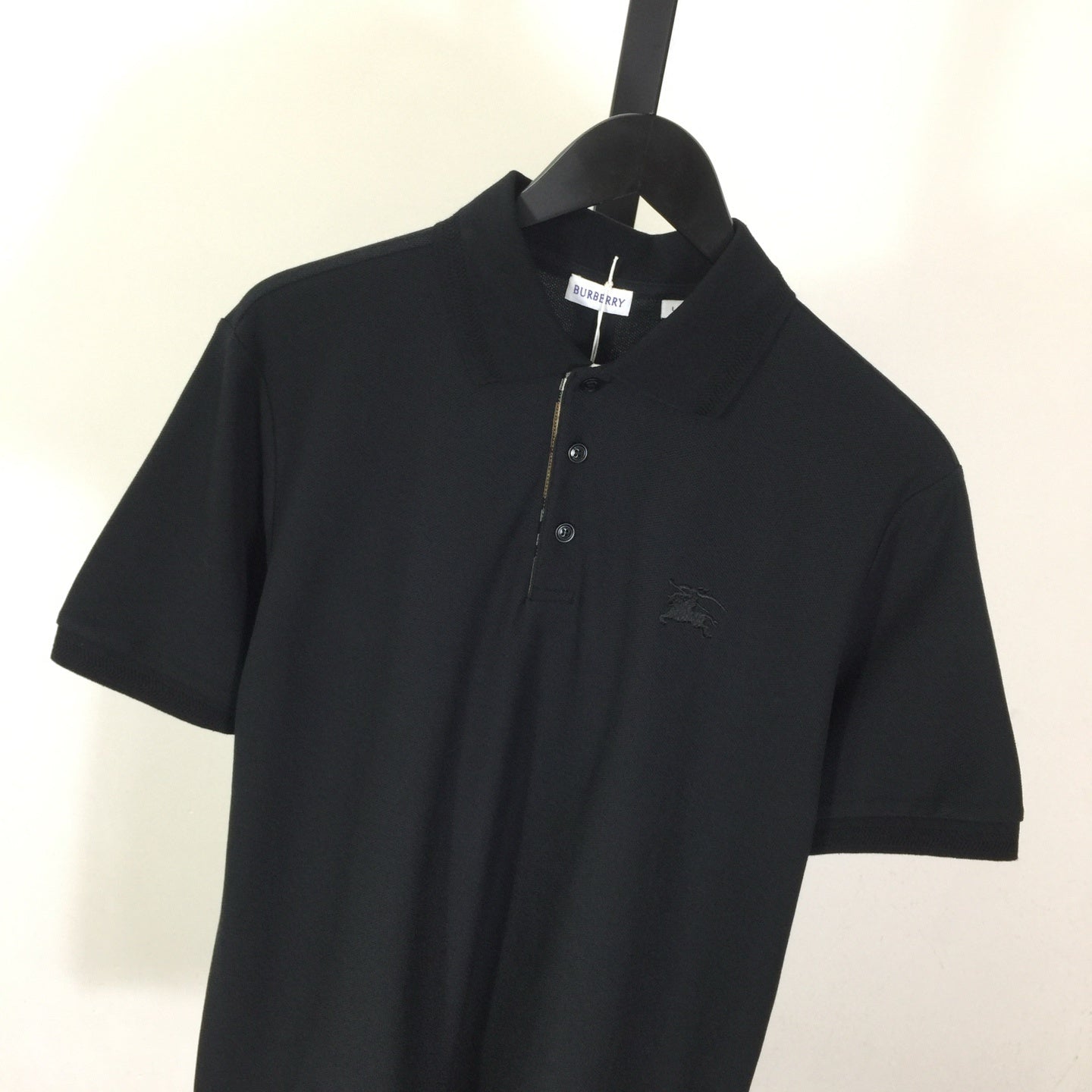 Camisa Polo Burberry de algodão Cavalo preta