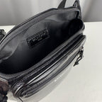Pochete Balenciaga em Couro Preto Explorer Belt Bag 25cm