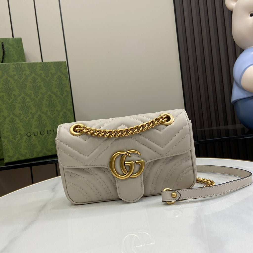 Bolsa Gucci GG Marmont Super Mini/Média/Grande Off White