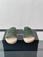 Espadrilhe DG com logo gravado verde camurça