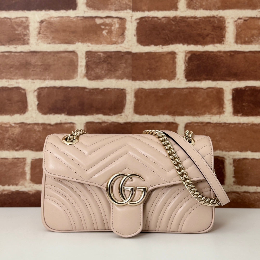 Bolsa Gucci GG Marmont Couro Rosa Claro Super Mini/Média/Grande