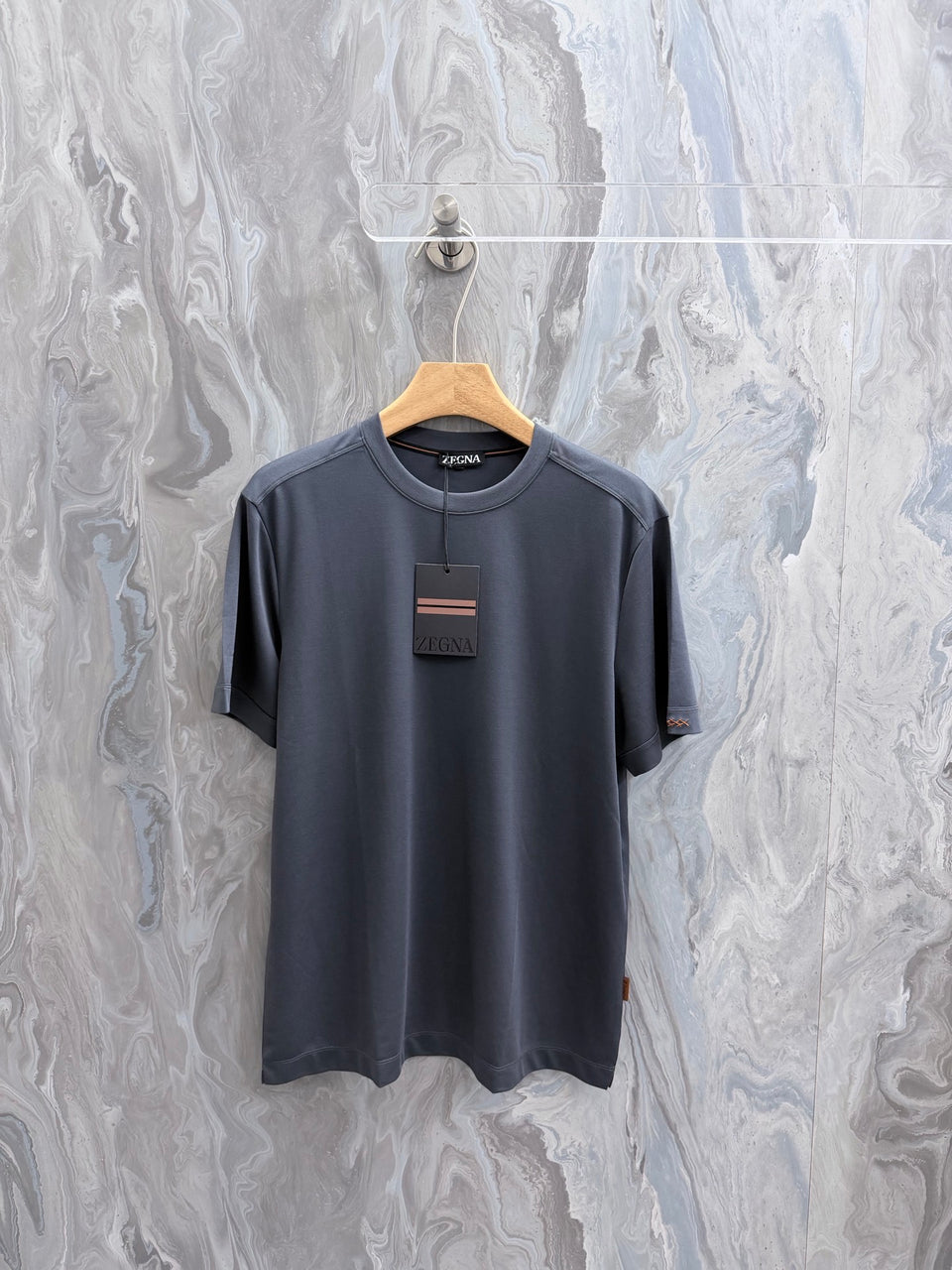 Camisa Algodão Zegna Azul