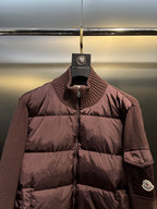 Moncler jaqueta cardigan acolchoada vinho