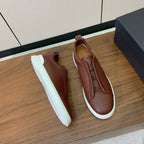 Zegna Triple Stitch em Couro Vinho